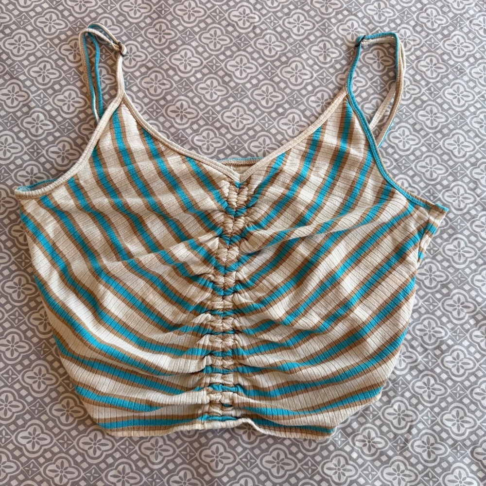 O'Neill Multicolor Striped Ruched Crop Top